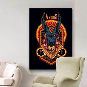 Anubis wall art | Ancient egyptian art | God of the dead | Cool digital comic fan canvas art print