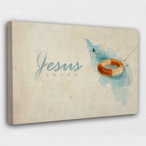 Jesus Saves Canvas Wall Art | Poster Print Decor for Home & Office Decoration I POSTER or CANVAS READY to Hang