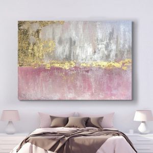 Pink Gold Marble Abstract Wall Art HD